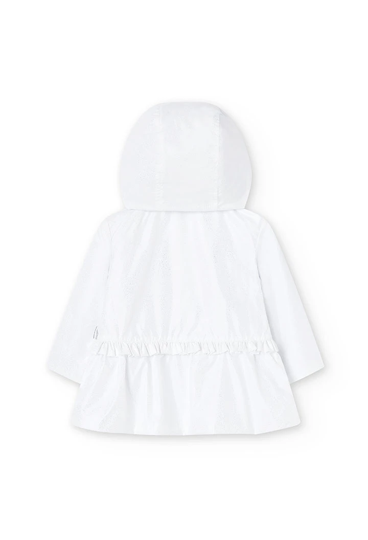Parka de tejido técnico de bebé niña en blanco