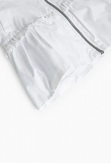 Parka de tecido técnico de bebé menina em branco