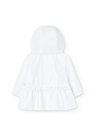 Baby girl\'s technical fabric parka in white