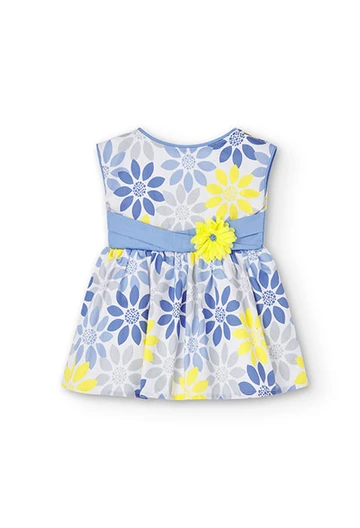 Vestido de cetim estampado de bebé menina