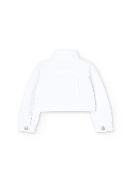 Baby girl's blunt knit jacket in white