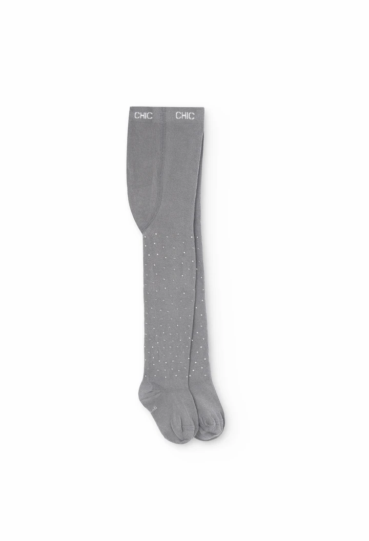 Baby girl tights in grey