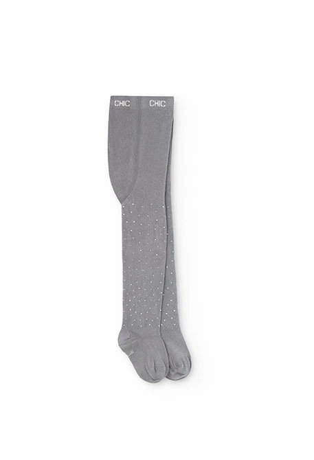 Baby girl tights in grey