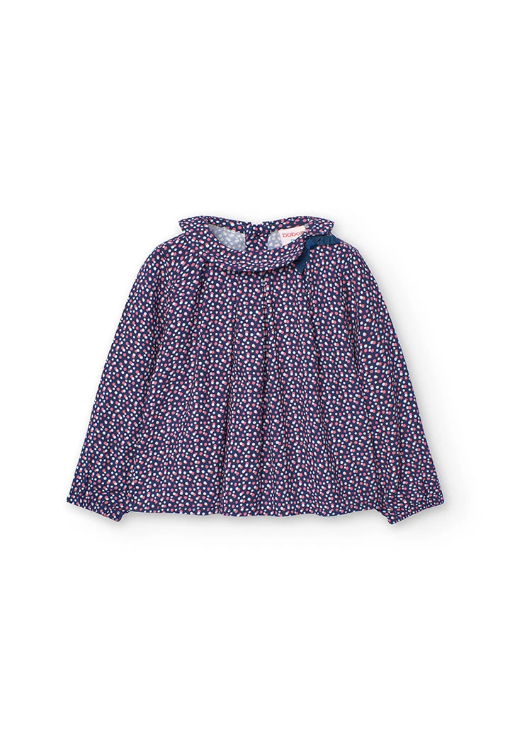 Blouse en flanelle imprimée à pois pour bébé fille