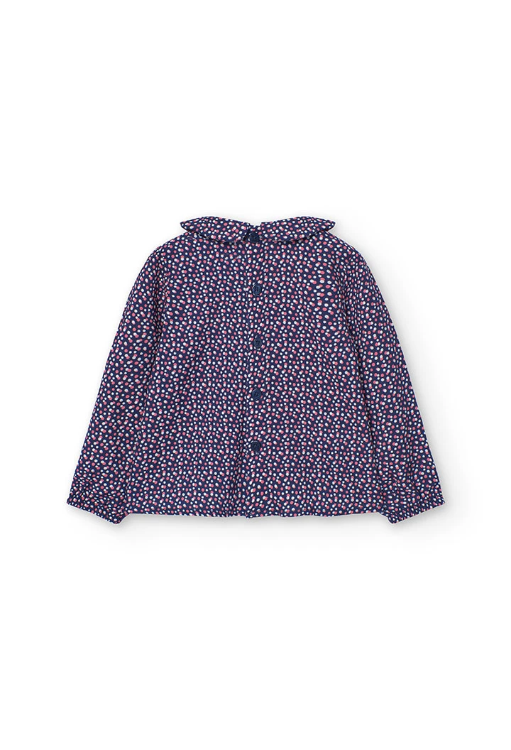 Blusa de flanela estampada com bolinhas para bebé menina