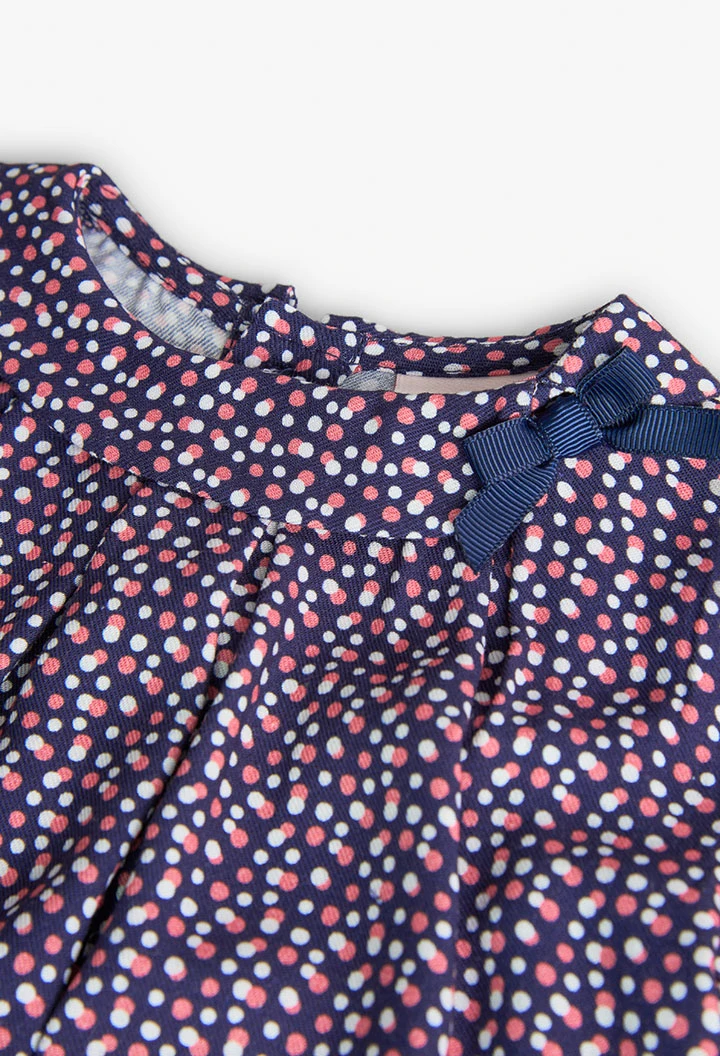 Printed polka dot blouse for baby girl