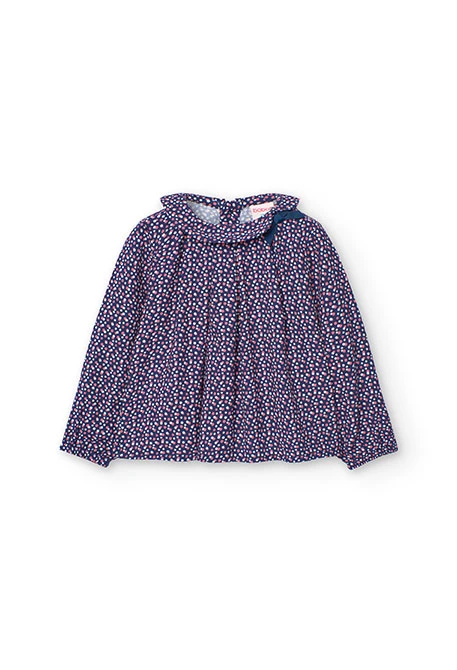 Blusa de flanela estampada com bolinhas para bebé menina