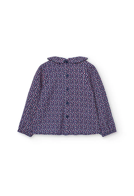 Blusa de flanela estampada com bolinhas para bebé menina