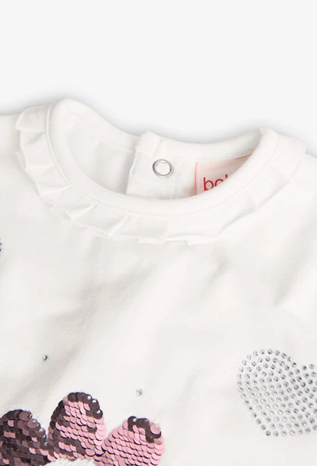  T-Shirt für Baby-Mädchen in Weiß mit Ausdruck