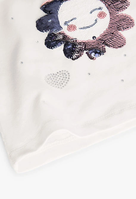 T-shirt élastique pour bébé fille en blanc