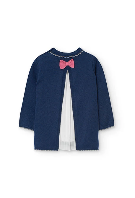 Robe en tricot pour bébé fille en bleu marine