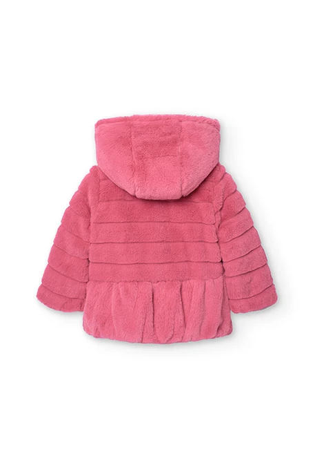 Parka reversible para bebé niña en azul marino