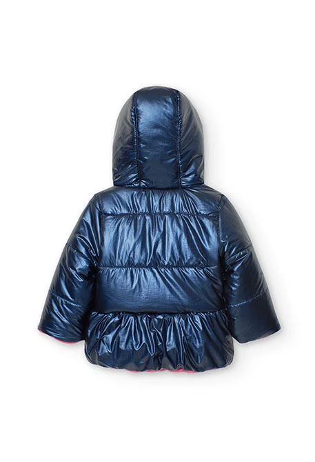 Parka reversible per a nadó nena en blau marí