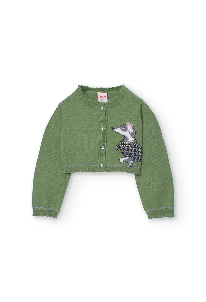 Veste en tricot pour bébé fille en vert