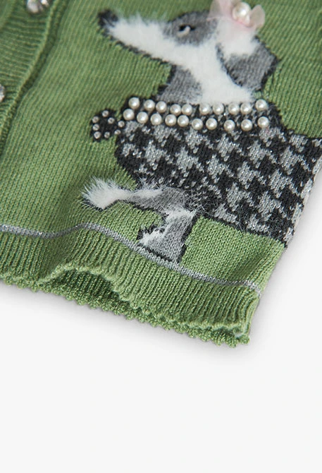 Veste en tricot pour bébé fille en vert