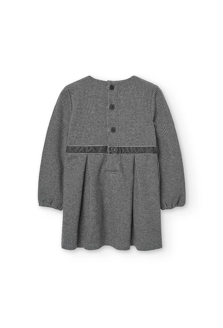 Vestido de algodón para bebé niña en gris vigoré