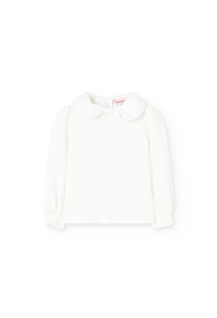 Blouse en flanelle blanche pour bébé fille