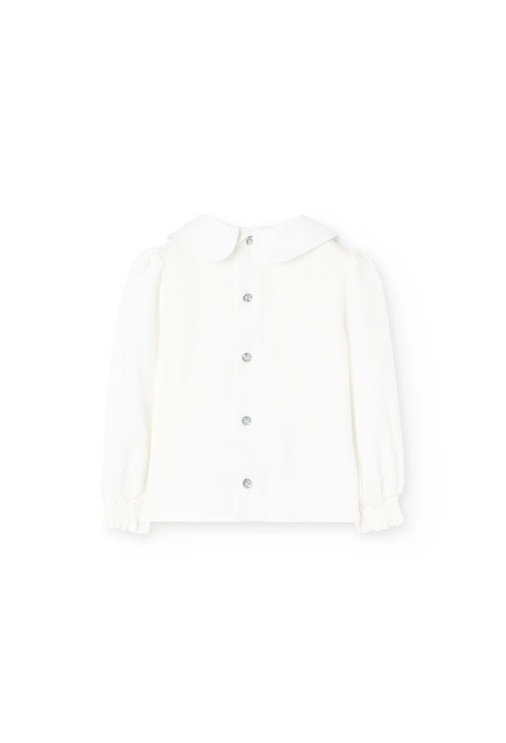 Blusa in flanella per neonato in bianco