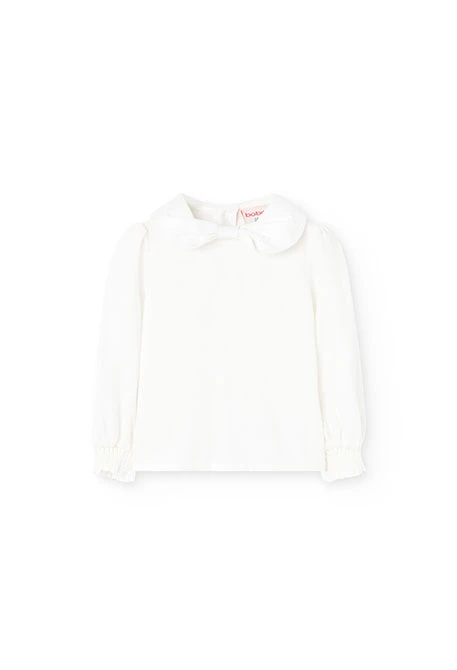 Blusa viella para bebé niña en  blanco