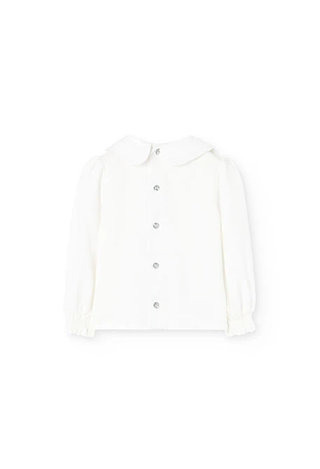 Blusa in flanella per neonato in bianco