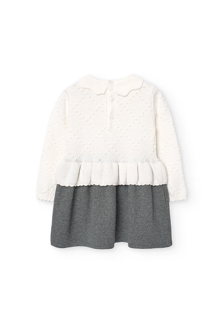 Robe combinée pour bébé fille en blanc