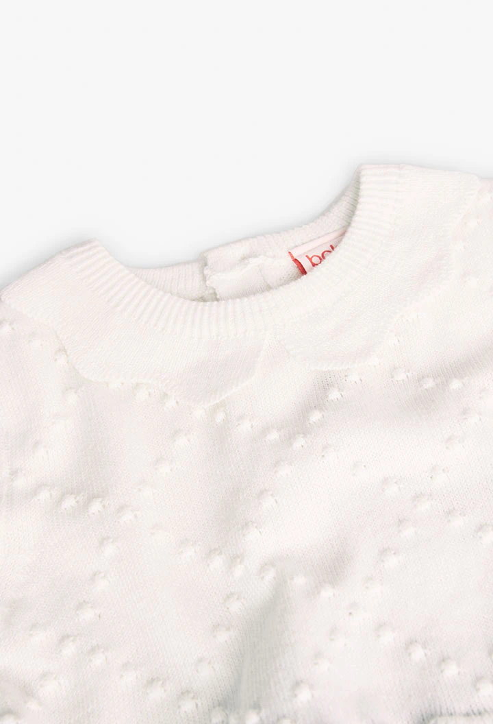 Robe combinée pour bébé fille en blanc