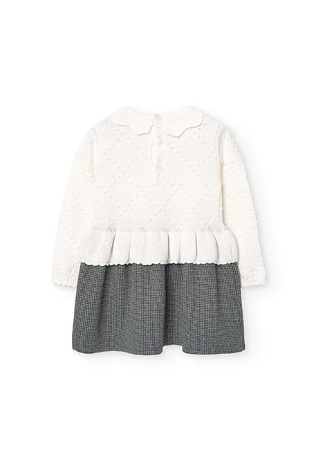 Robe combinée pour bébé fille en blanc