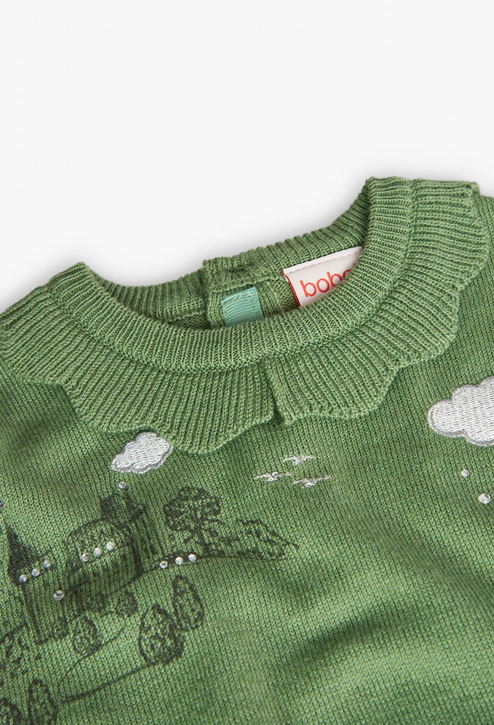 Robe en tricot pour bébé fille en vert