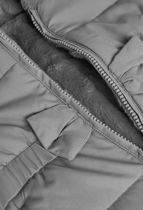 Parka reversible per a nadó nena en gris clar