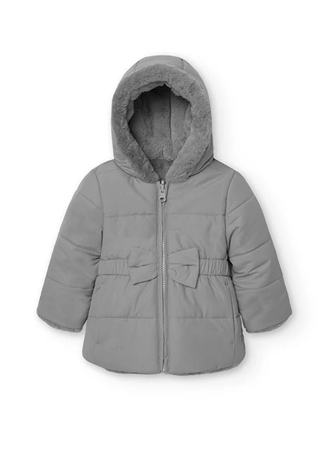 Parka reversible per a nadó nena en gris clar