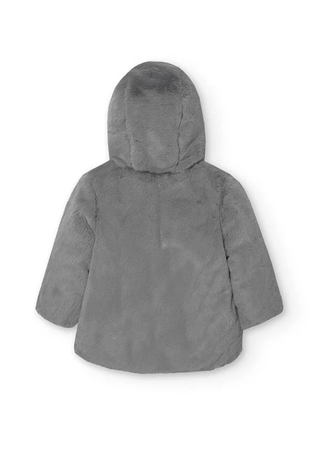 Parka reversible per a nadó nena en gris clar