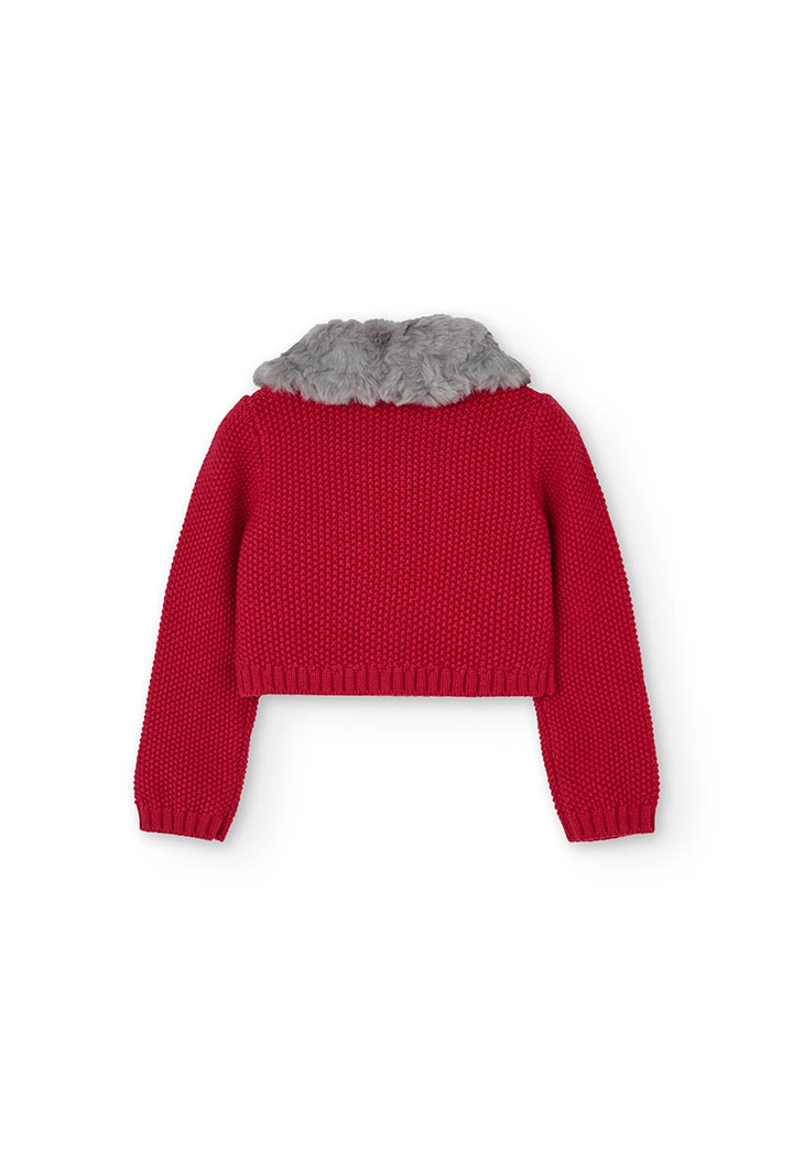 Veste en tricot pour bébé fille en grenat