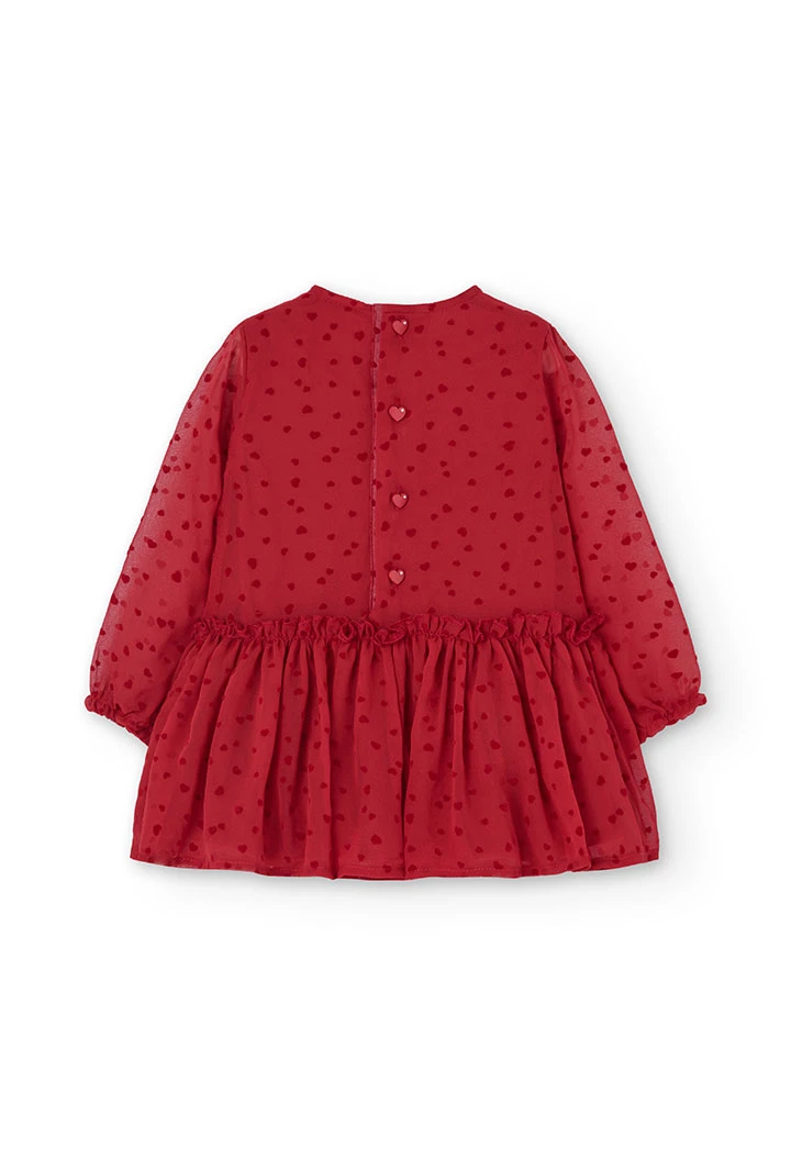 Red chiffon dress for baby girl