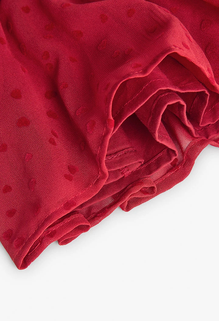 Robe en mousseline pour bébé fille en rouge