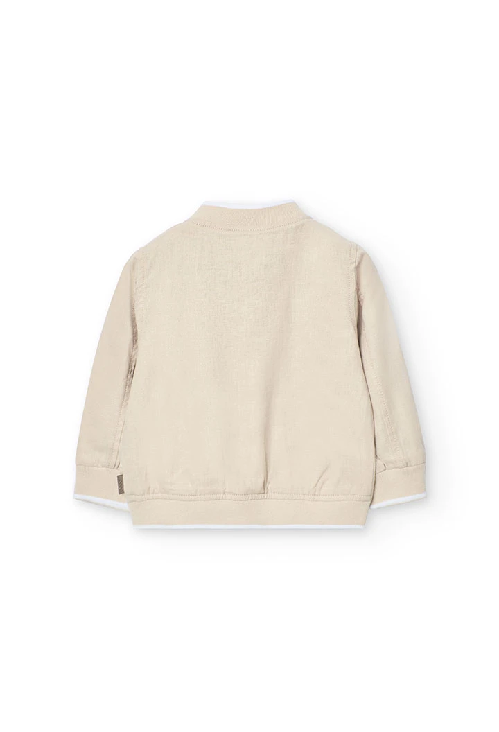 Linen jacket for baby boy in beige colour