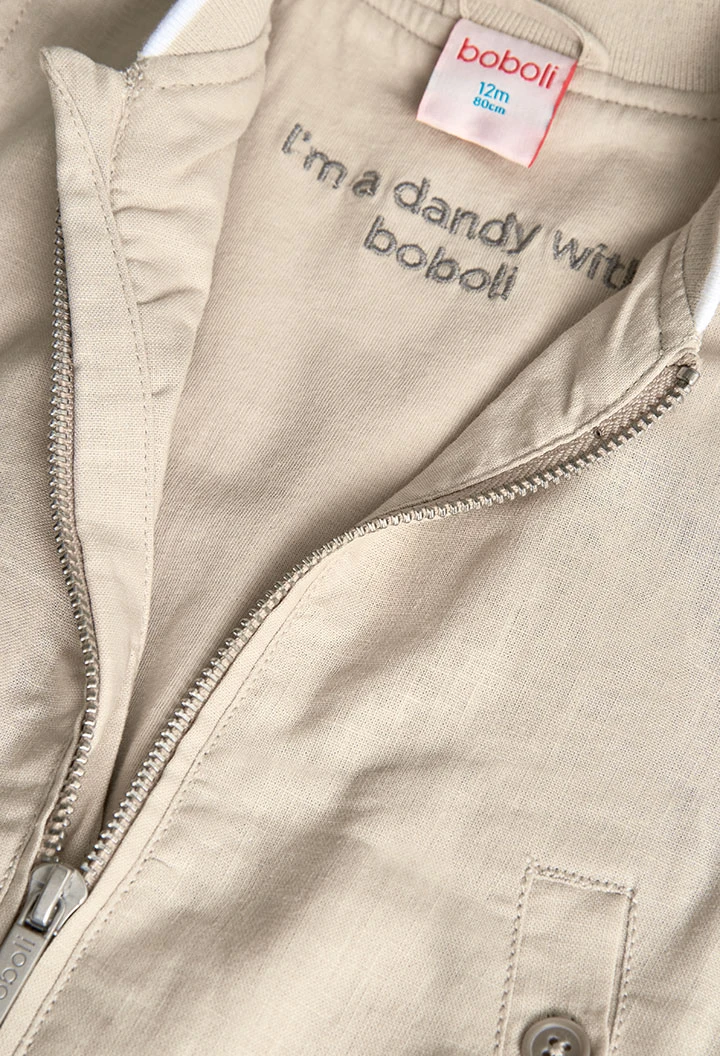 Veste de lin pour bébé garçon en couleur beige