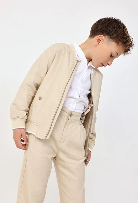Veste de lin pour bébé garçon en couleur beige