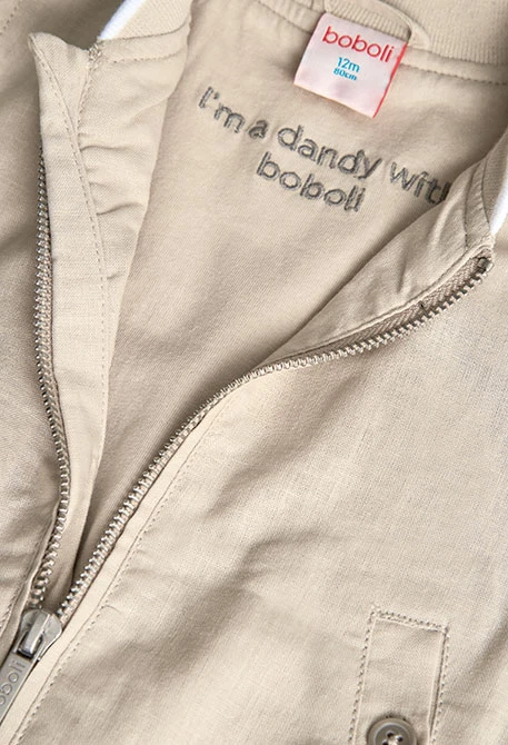 Veste de lin pour bébé garçon en couleur beige