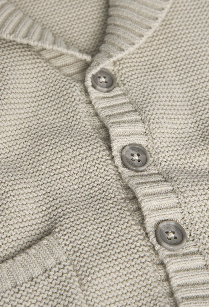 Knitted jacket for baby boy in beige colour