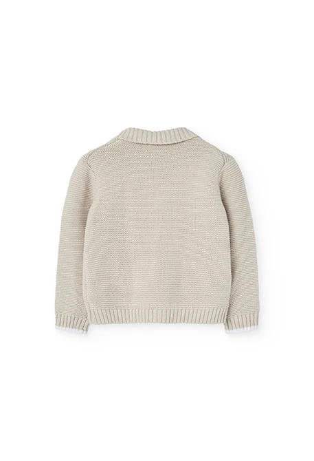 Strickjacke für Babyjungen in Beige