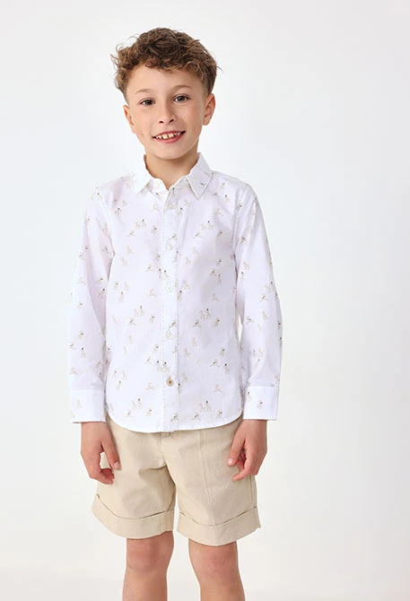 Baby-Jungen-Leinenbermudas in Beige