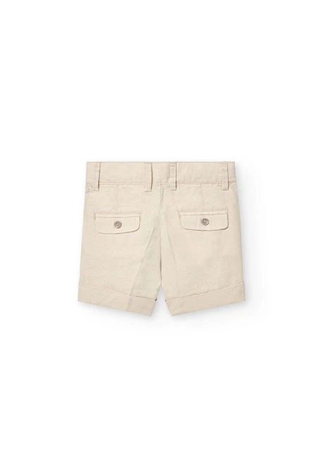 Baby-Jungen-Leinenbermudas in Beige