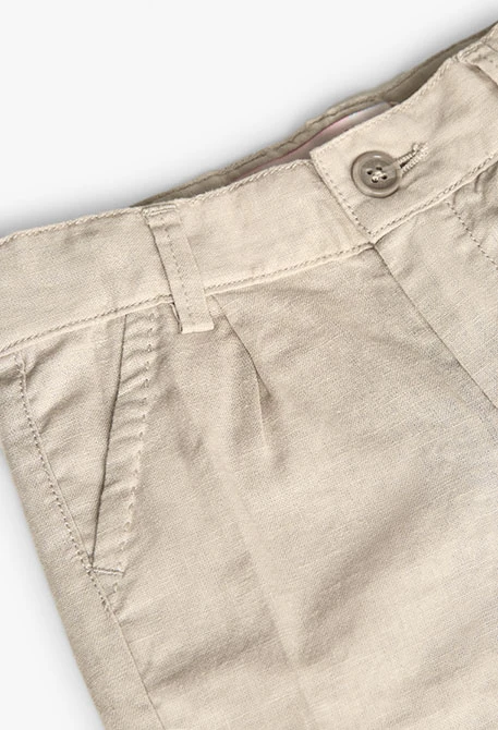 Baby-Jungen-Leinenbermudas in Beige
