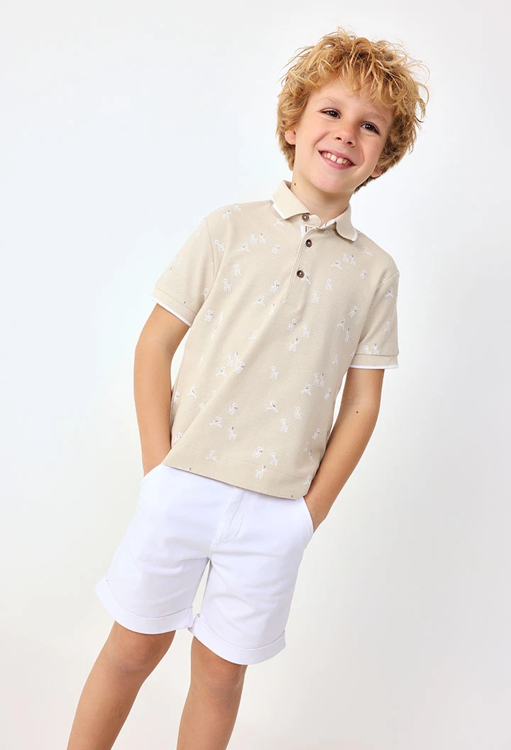 Bermuda in raso per bambino in colore bianco