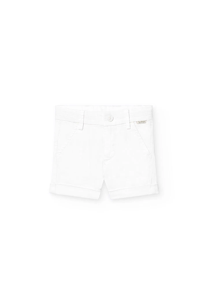 Satin-Bermudas für Babyjungen in Weiß