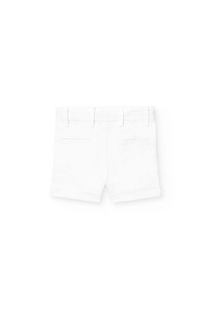 Satin-Bermudas für Babyjungen in Weiß