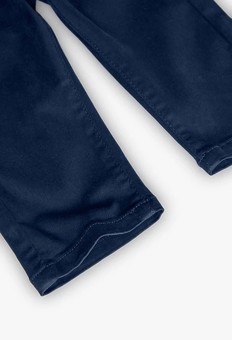 Pantalon en satin extensible pour bébé garçon en bleu marine
