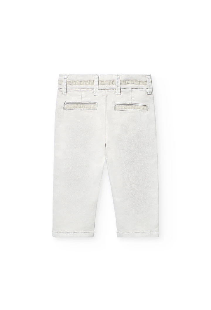 Pantalón de satén elástico para bebé niño en beige
