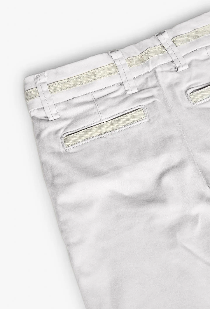 Elastische Satin-Hose für Babyjungen in Beige