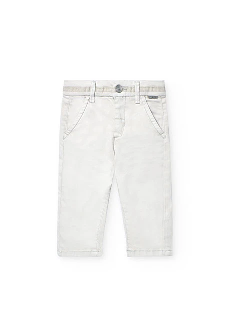 Pantalón de satén elástico para bebé niño en beige